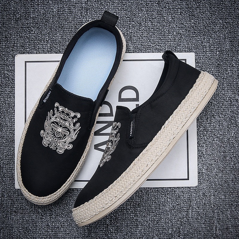 black Breathable shoes for man - Espadrille Slip On 评论和价格