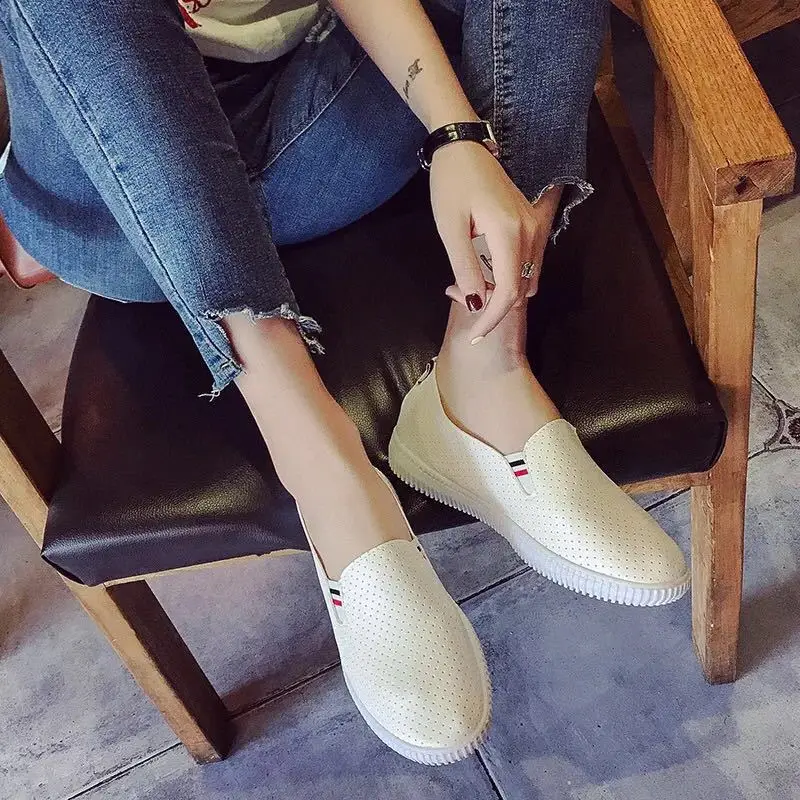 Women Sneakers White Flats Cut - Espadrille Slip On 评论和价格