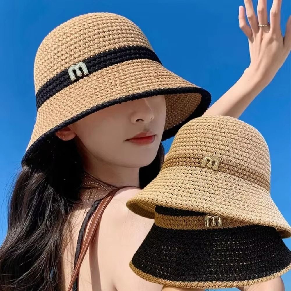 Breathable Elegant Bow Fisherm - Bucket Hat Straw 评论和价格