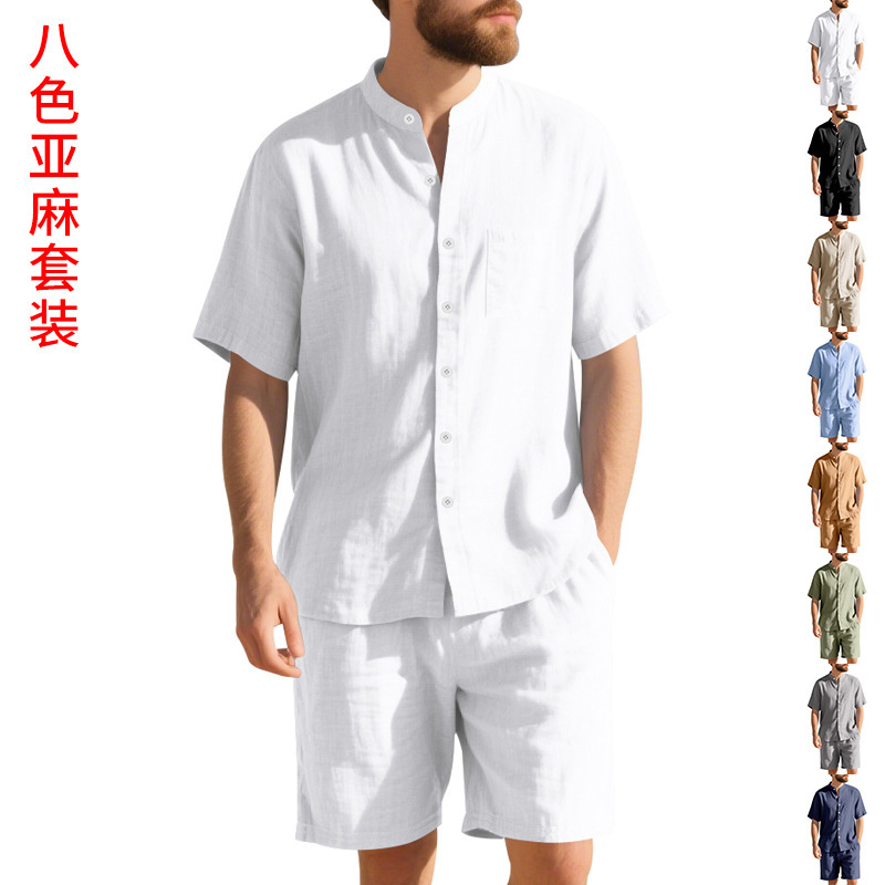 Summer Men's Linen Loose-Fit S - Linen Shirt Breathable 评论和价格