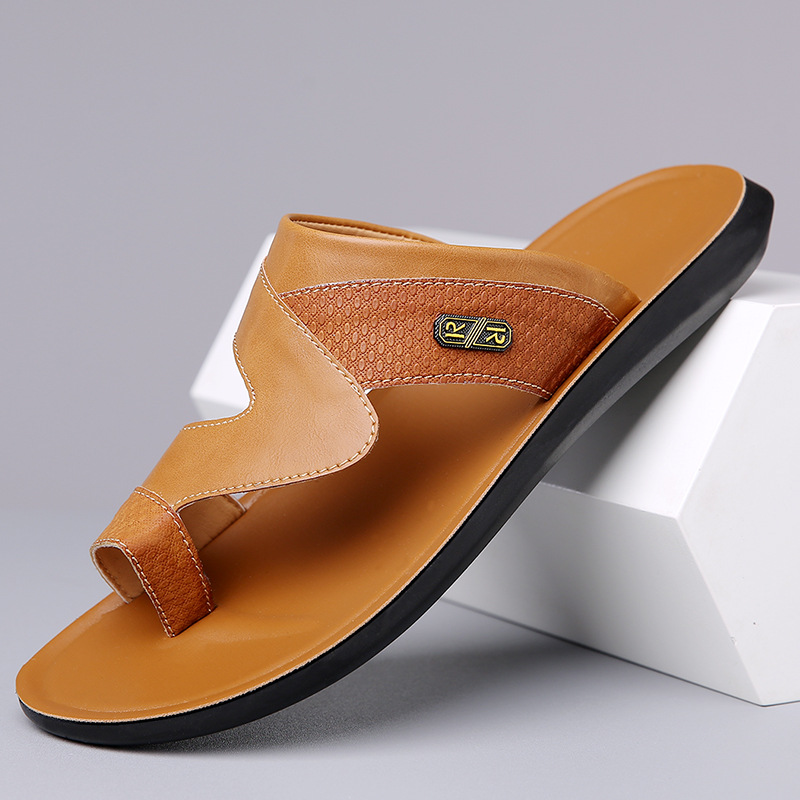 Men's 2026 New Leather Sandals - Flip Flop Leather Men 评论和价格