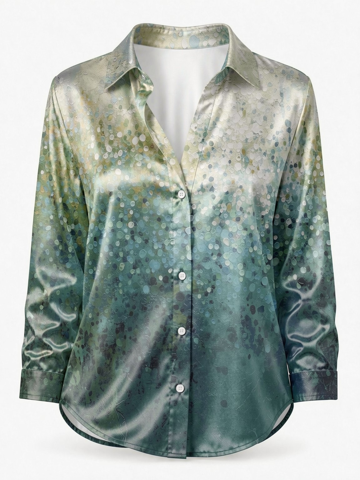 Women's Long-Sleeved Floral Pr - Resort Shirt Floral 评论和价格