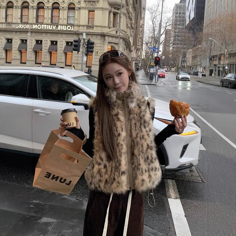 Women Faux Fur Vest Coats Shor - Short Linen Drawstring 评论和价格