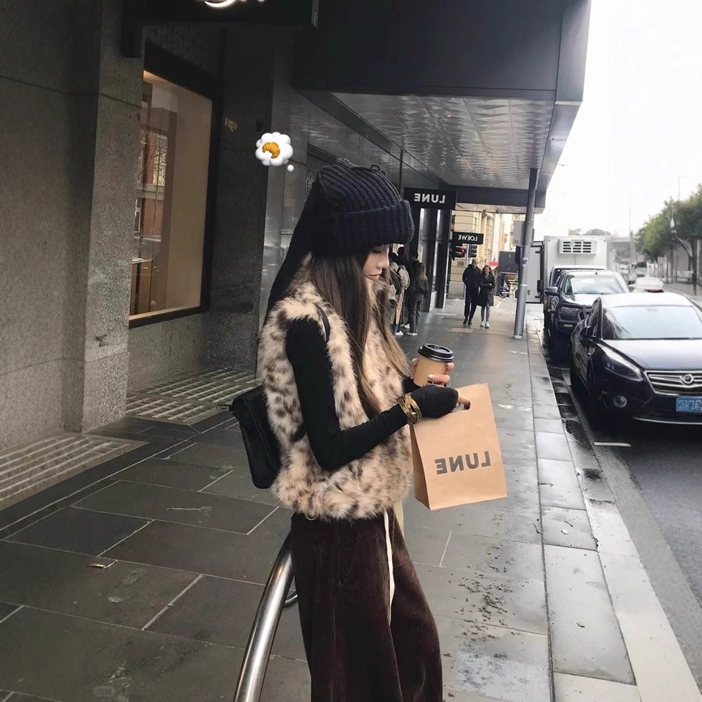 Women Faux Fur Vest Coats Shor - Short Linen Drawstring 评论和价格