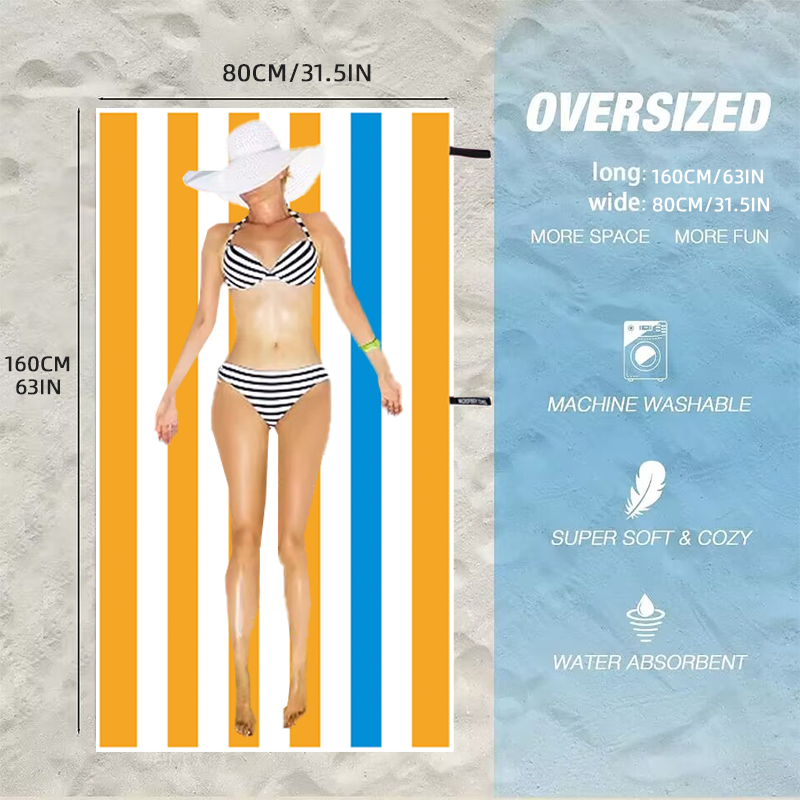 Vibrant Striped Beach Towel La - Beach Towel Large 评论和价格