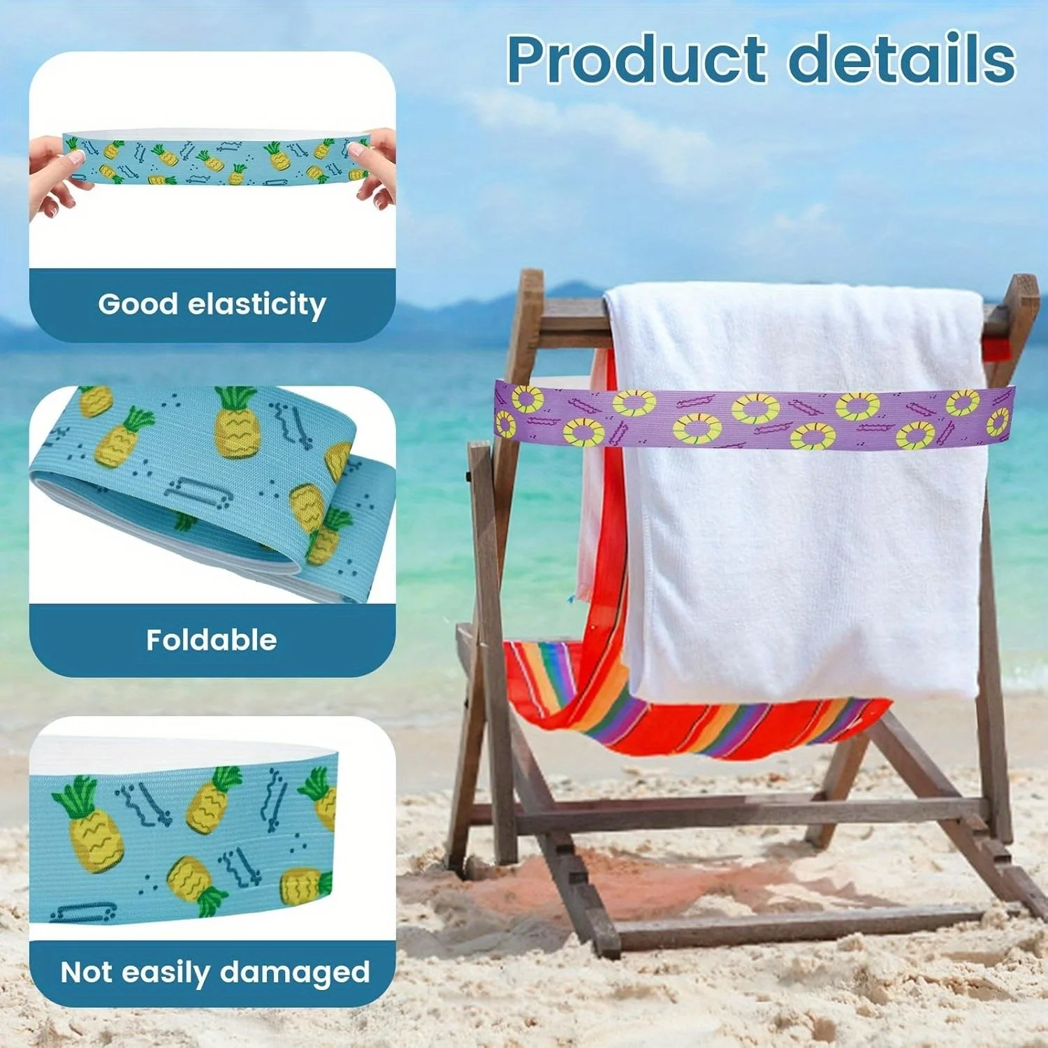 5Pcs  Large Towel Bands for Be - Beach Towel Large 评论和价格