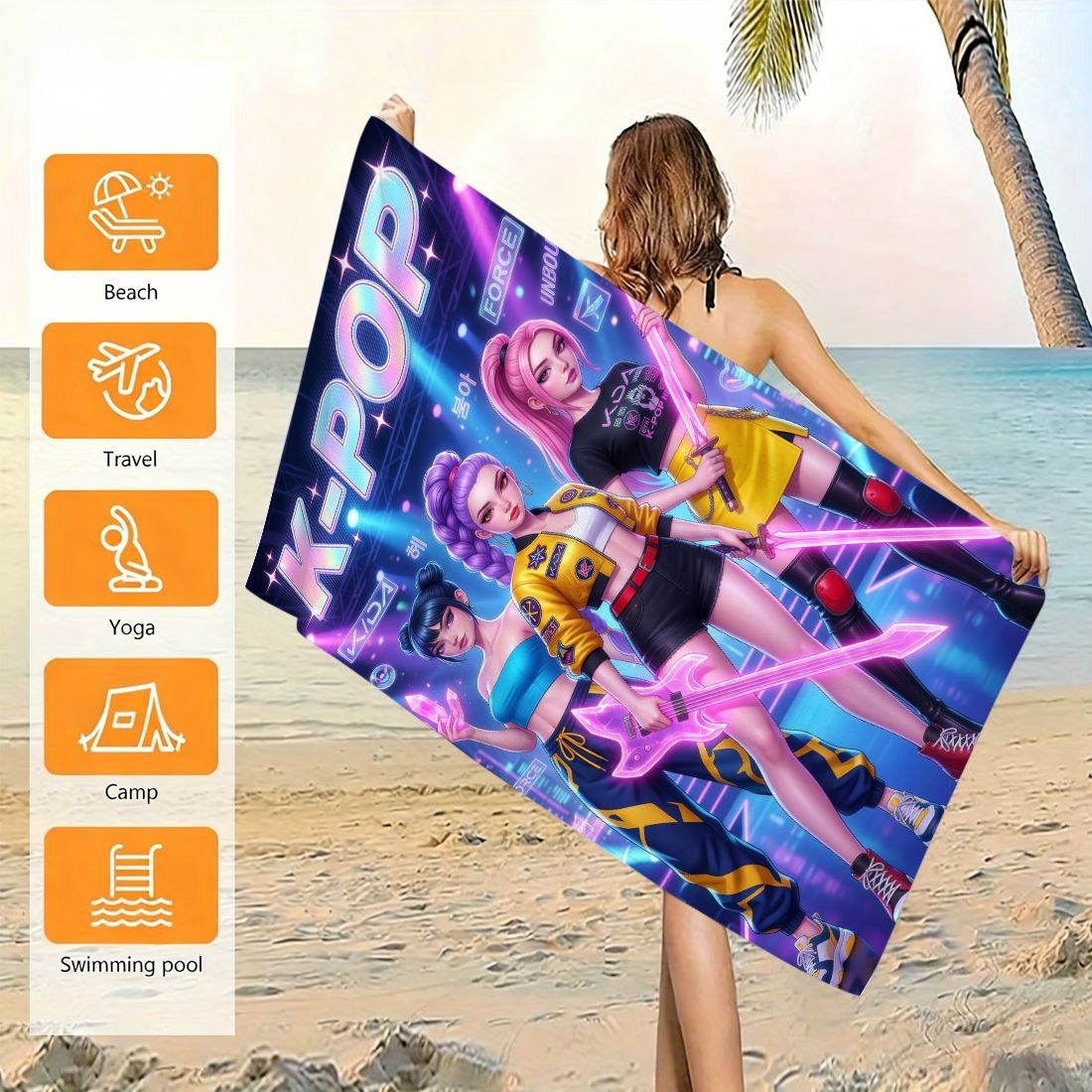 K-Pop Idol Print Large Size Be - Beach Towel Large 评论和价格