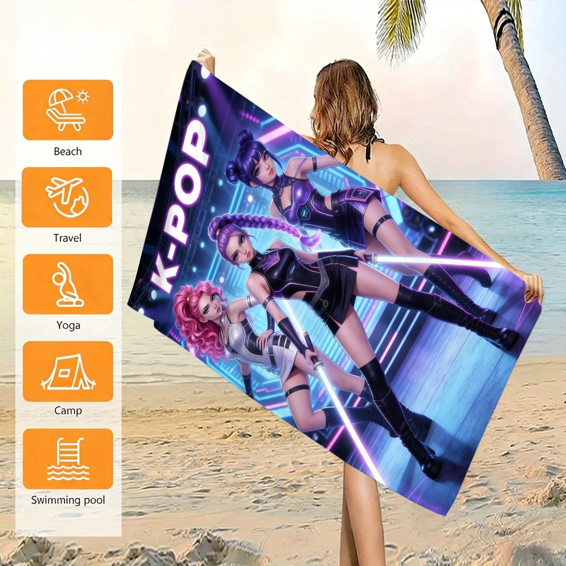 K-Pop Idol Print Large Size Be - Beach Towel Large 评论和价格
