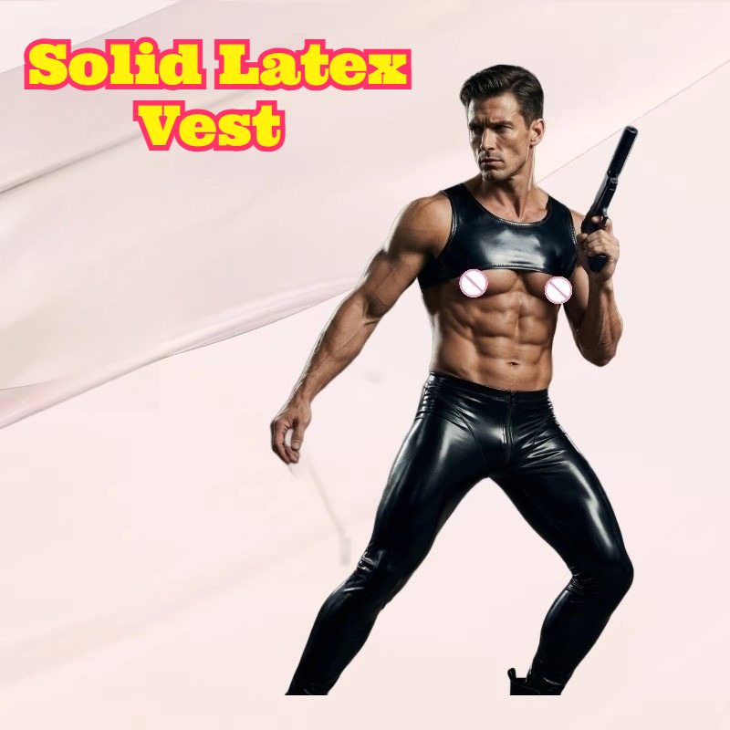 Solid Latex Vest Tight Short T - Tank Top Muscle 评论和价格