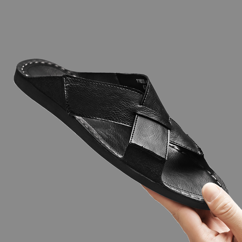 Fashion Genuine Leather Men Sl - Flip Flop Leather Men 评论和价格
