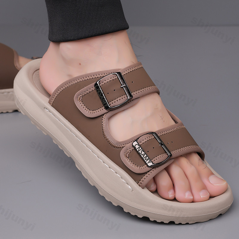Men's Slippers 2025 Summer Bre - Flip Flop Leather Men 评论和价格