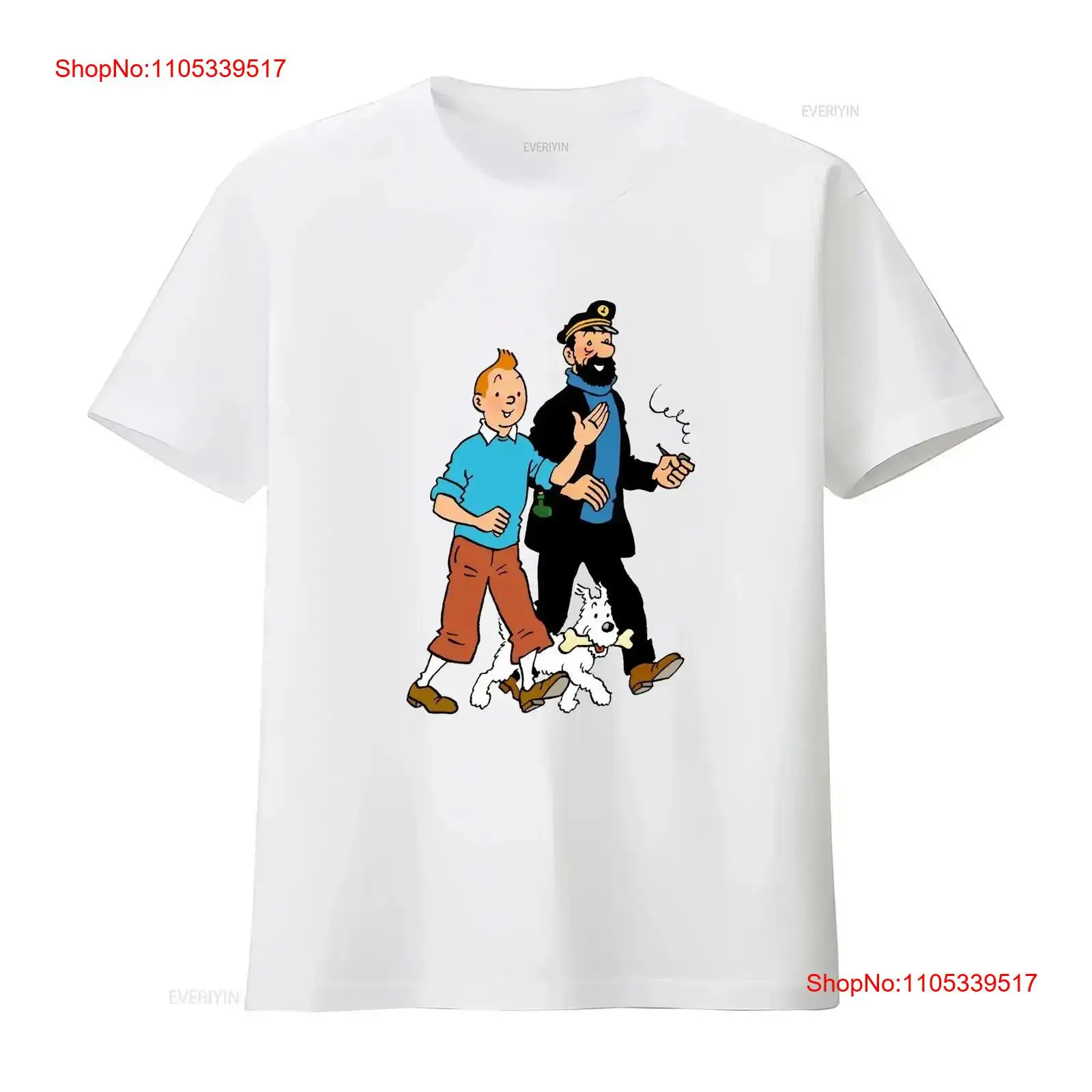 Walking With Captain Haddock C - Tee Graphic Print 评论和价格