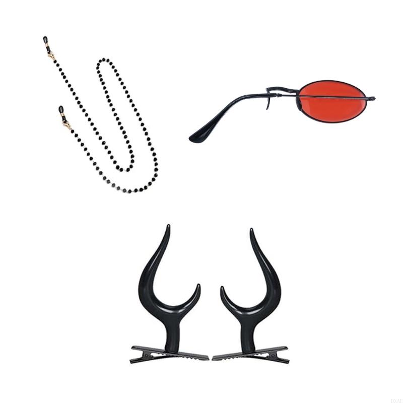 DXAE Devil Horns Hair Clips Mo - Sunglass Retainer Cord 评论和价格