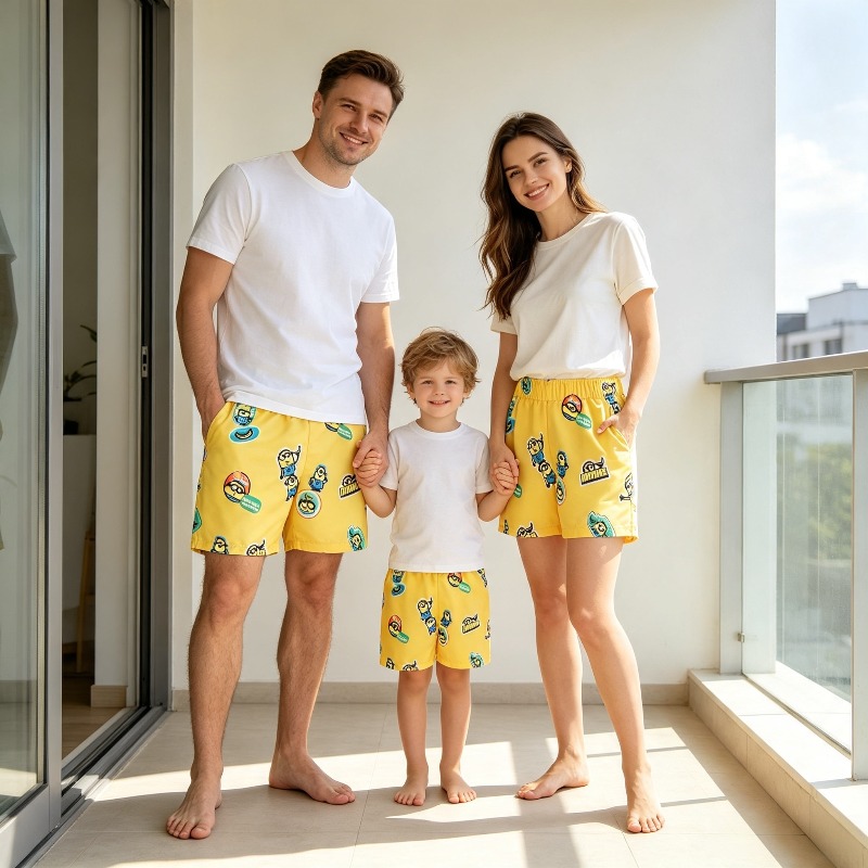Boys Minions Printed Swim Shor - Trunks Board Surf 评论和价格