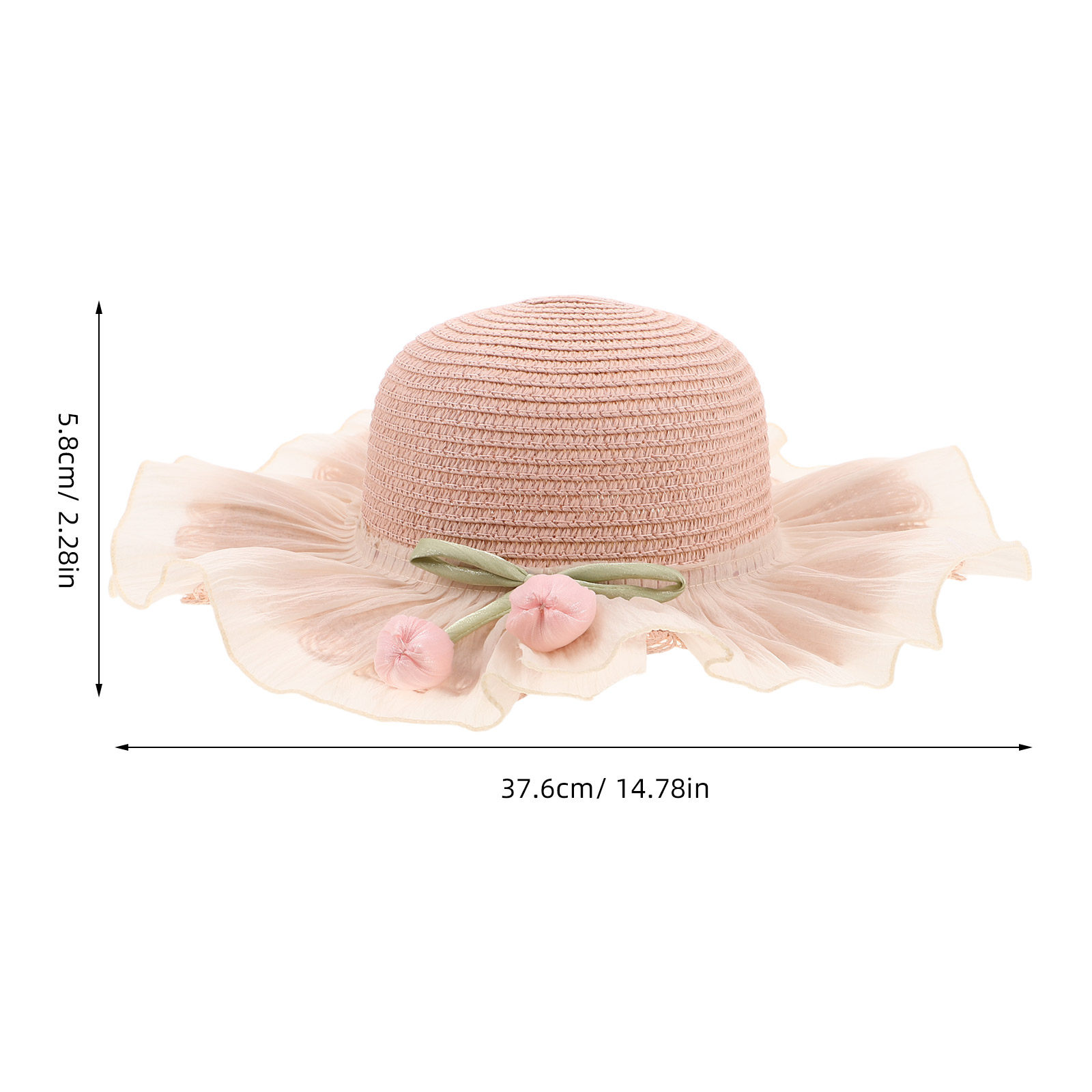 Girl Summer Straw Sun Hat Adju - Bucket Hat Straw 评论和价格