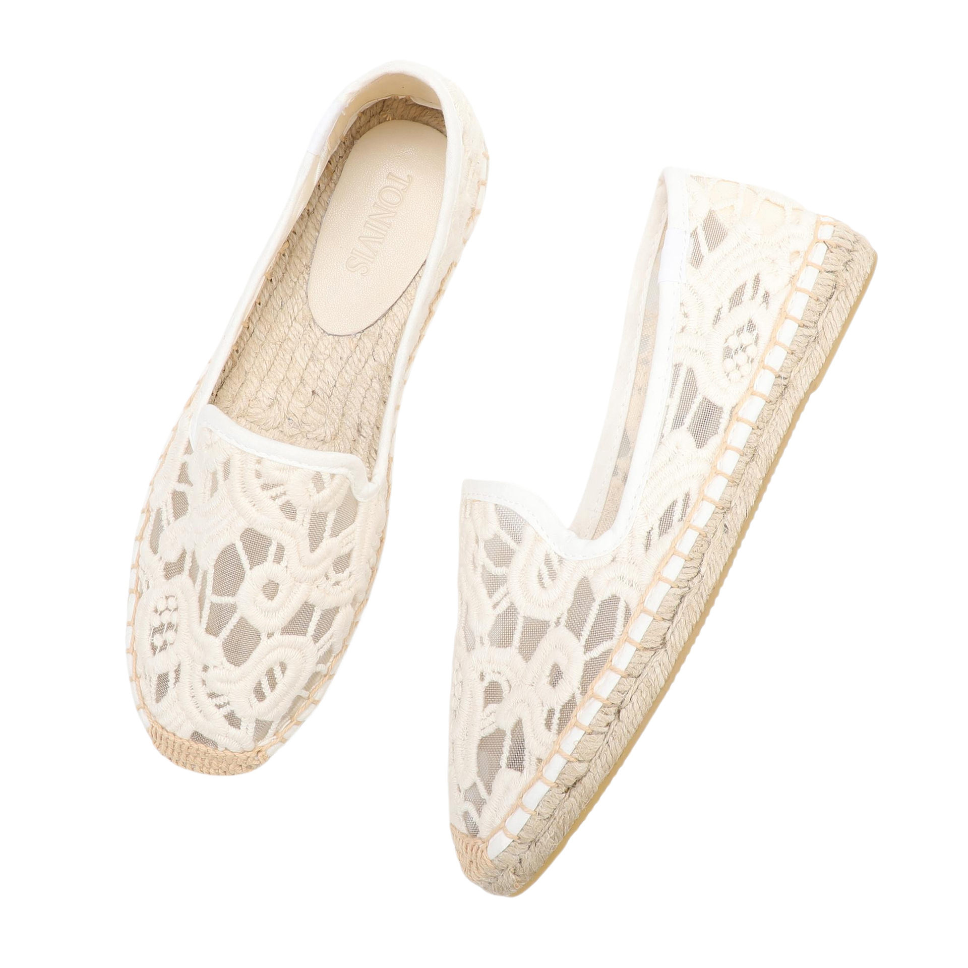 Women Lace Espadrilles Flats S - Espadrille Slip On 评论和价格