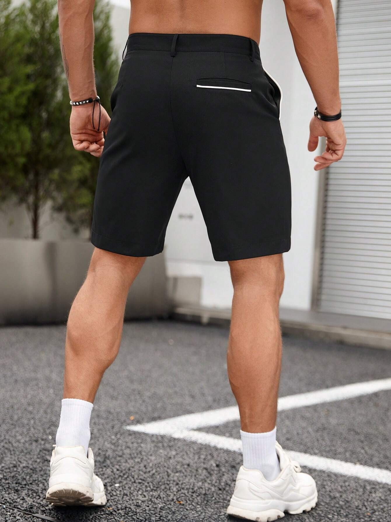 Men's Contrast Trim Chino Shor - Shorts Chino Slim 评论和价格