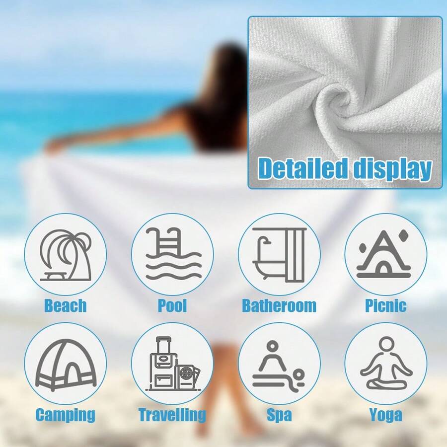 Super Absorbent Quick-Drying 2 - Beach Towel Large 评论和价格