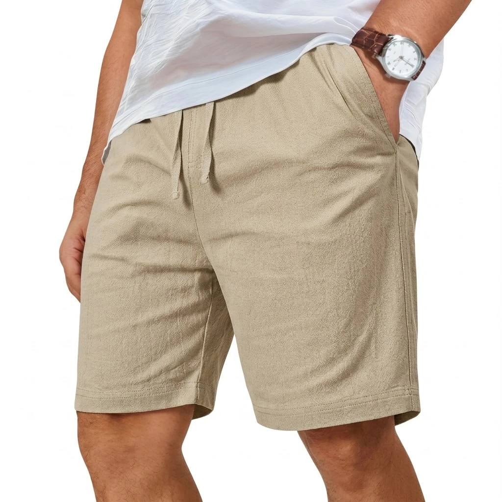 Oversized Cotton Linen Shorts  - Short Linen Drawstring 评论和价格
