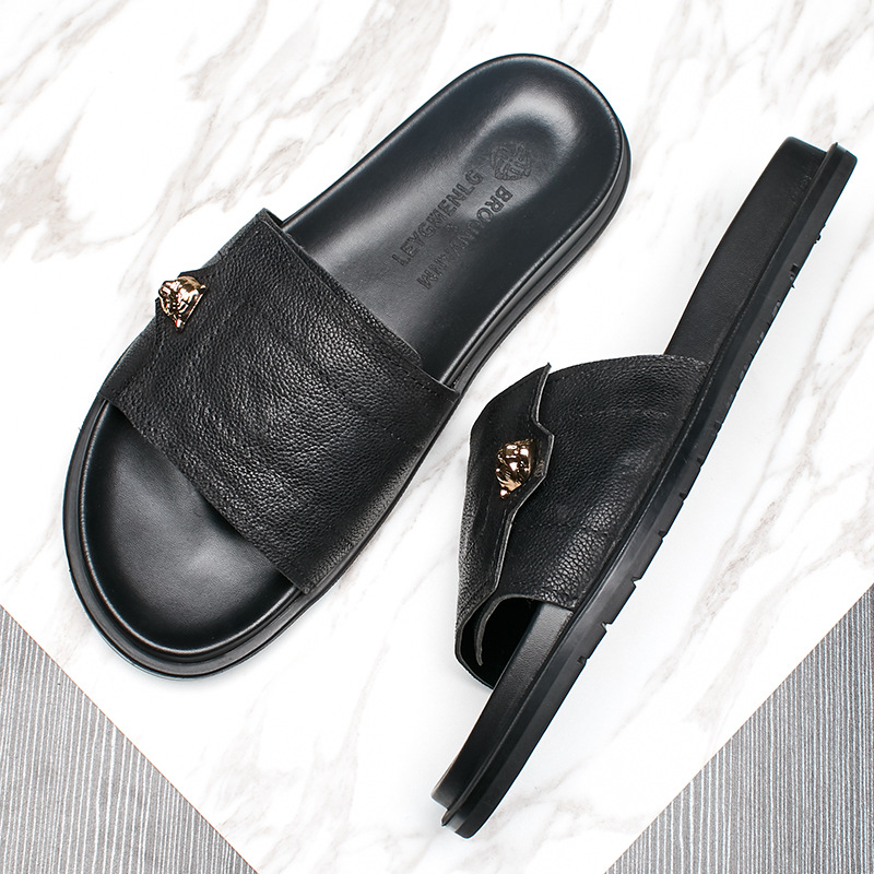 2025 New Genuine Leather Slipp - Flip Flop Leather Men 评论和价格