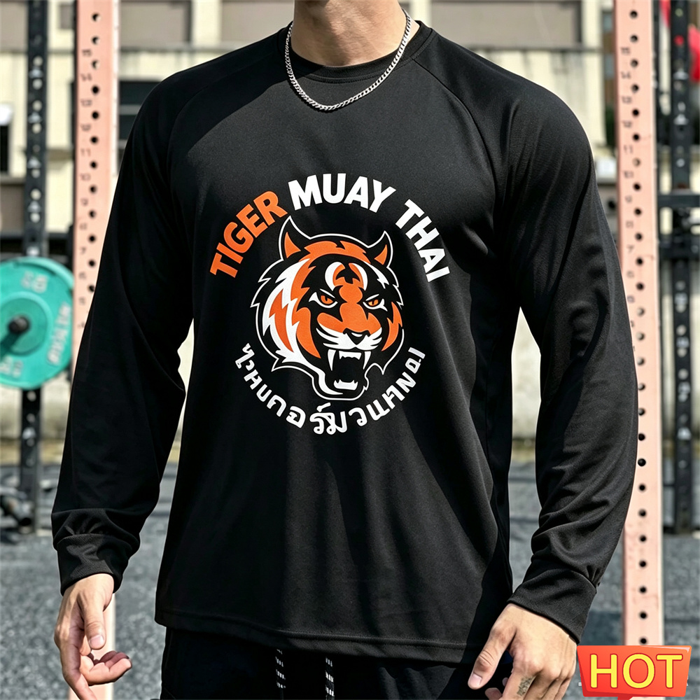 Muay Thai Men's Long sleeved T - Tee Graphic Print 评论和价格