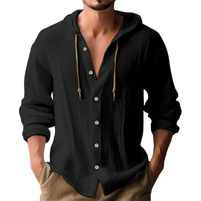 Men's solid color casual long- - Short Linen Drawstring 评论和价格