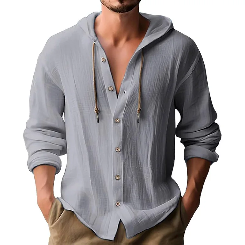 Men's solid color casual long- - Short Linen Drawstring 评论和价格