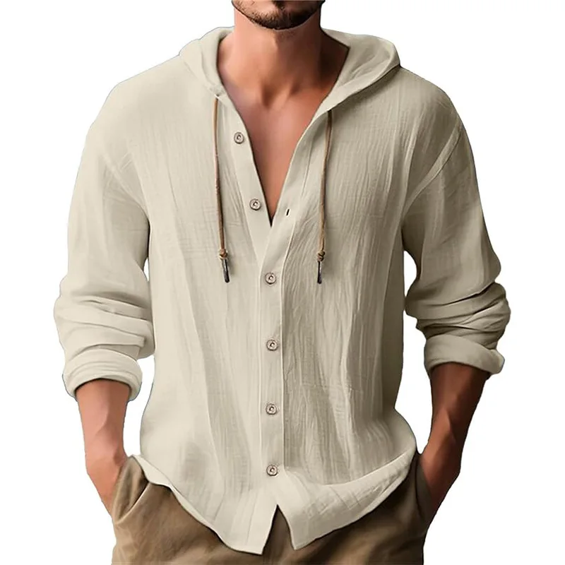 Men's solid color casual long- - Short Linen Drawstring 评论和价格