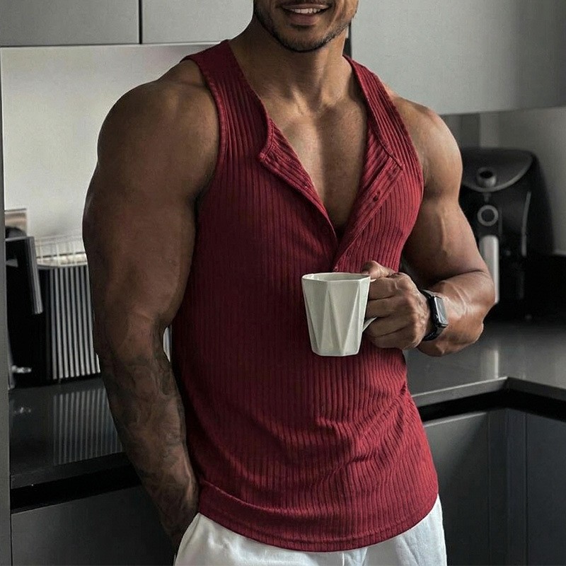 Sporty Tank Top Solid Color Cr - Tank Top Muscle 评论和价格