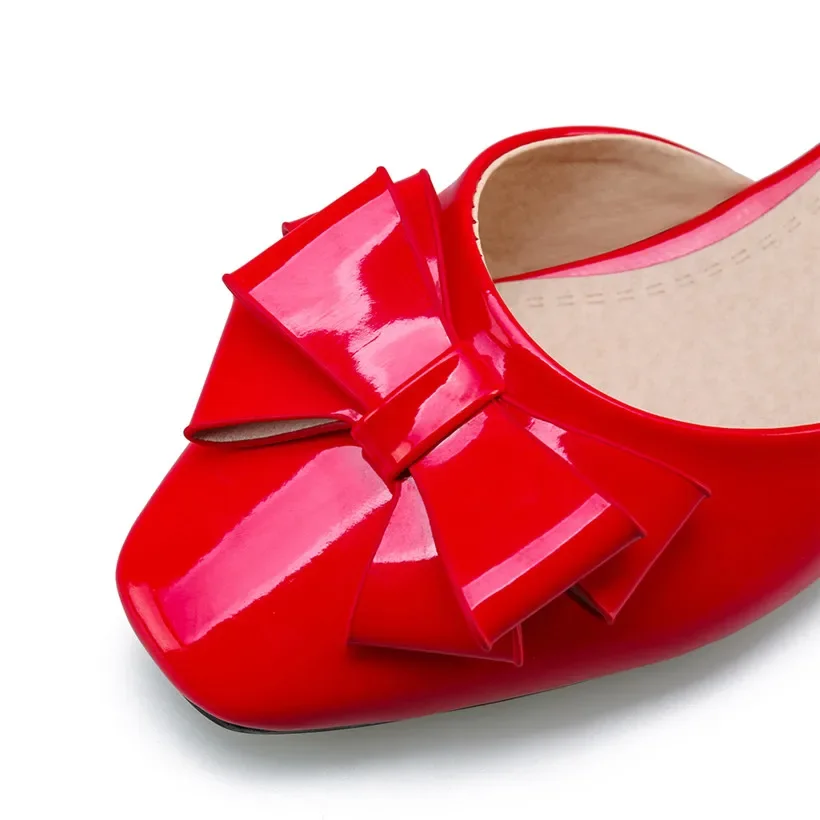 Big Size Women Bowtie Pumps Ro - Casual Sandal Leather 评论和价格